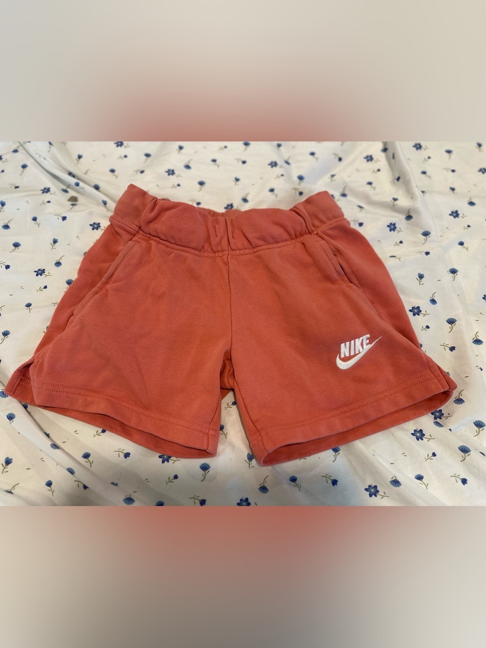 Nike Girl Pink Sz:Streetwear fleece shorts Embroidered Logo Wide Elastic Waist.